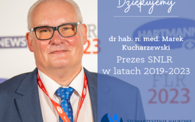 Podziękowanie Sekretarza Zarządu dla dr. hab. n. med. Marka Kucharzewskiego za piastowanie stanowiska Prezesa Zarządu w latach 2019–2023